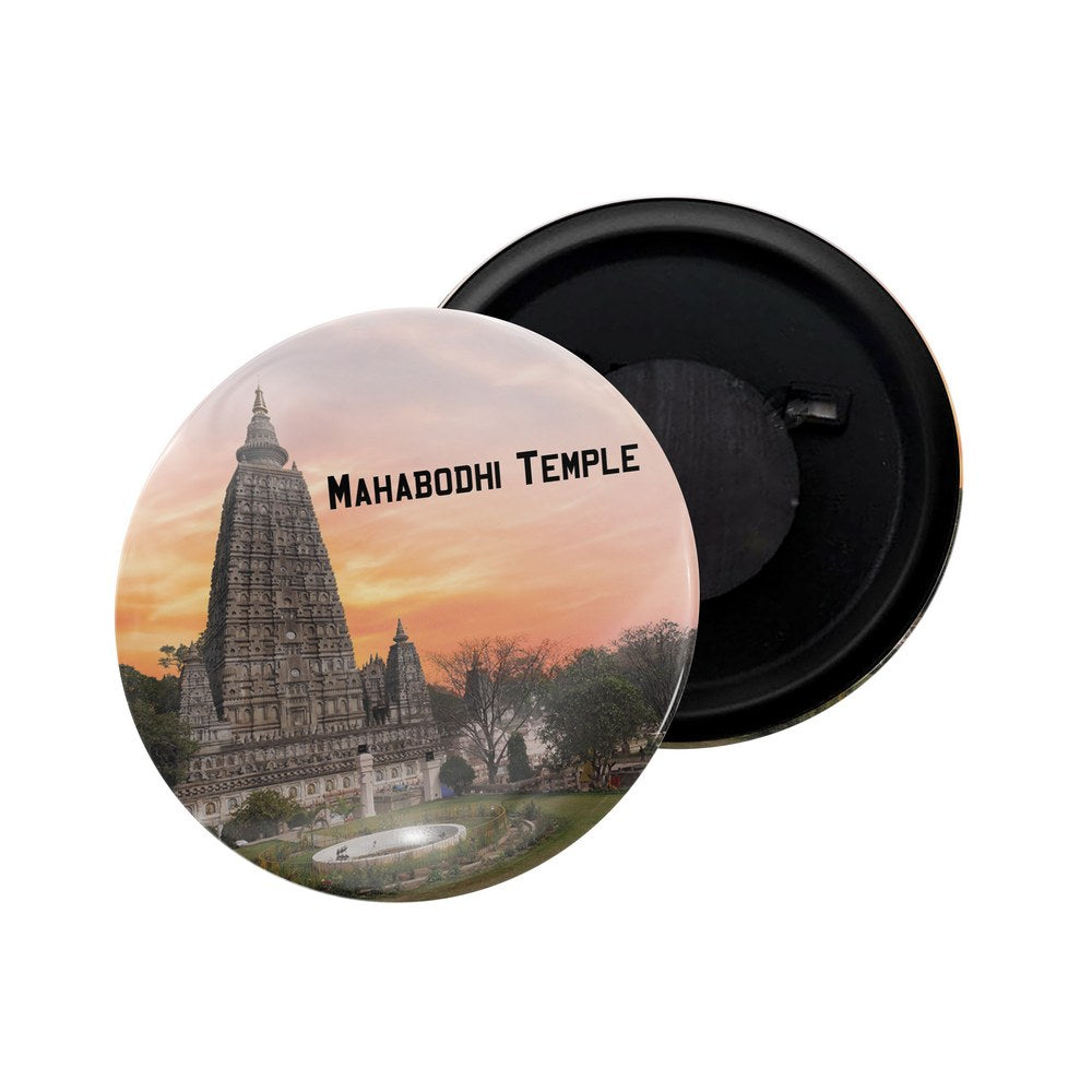 dhcrafts Fridge Magnet Multicolor Mahabadhi Temple Bihar Glossy Finish Design Pack of 1 (58mm)